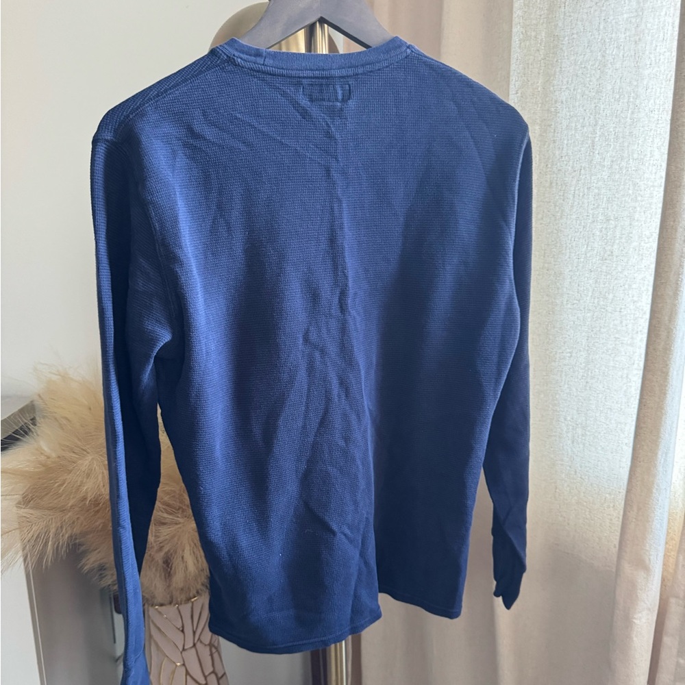 Polo by Ralph Lauren Men's Deep Blue Long Sleeve Tee - Picture 5 of 7